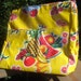 Recycled, upcycled, repurposed vinyl tablecloth knitting bag