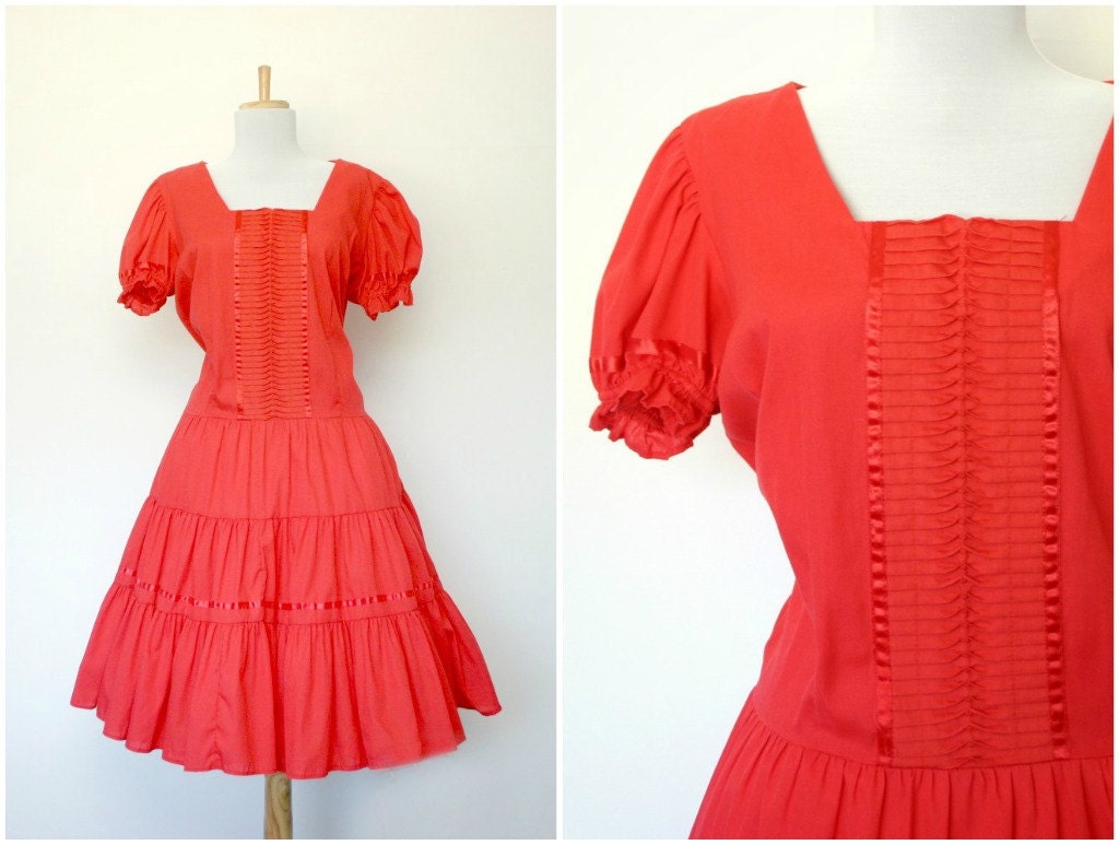 Vintage 70s red country western dress Rockmount Ranch Wear