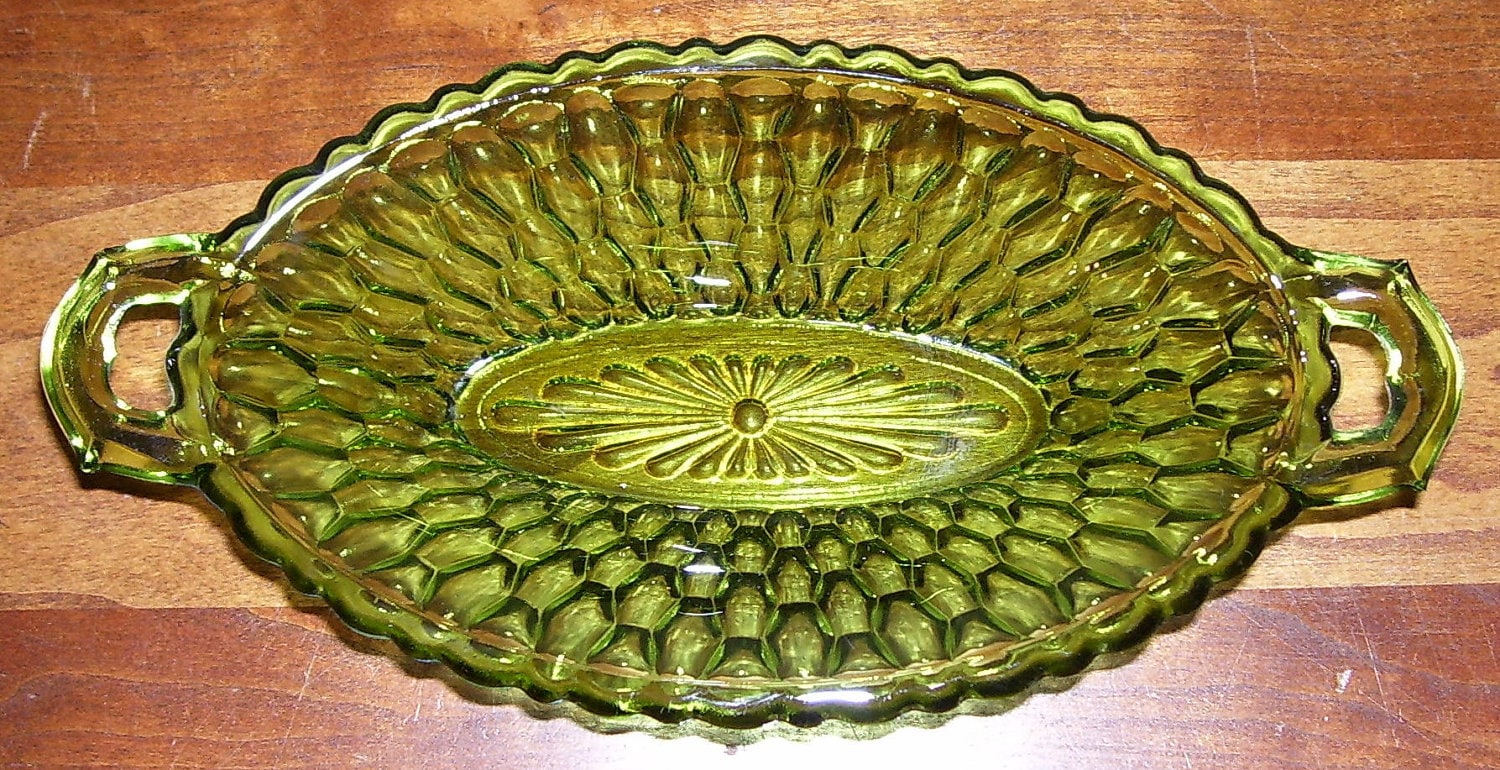Green Candy DishCut GlassVintage Haute Juice