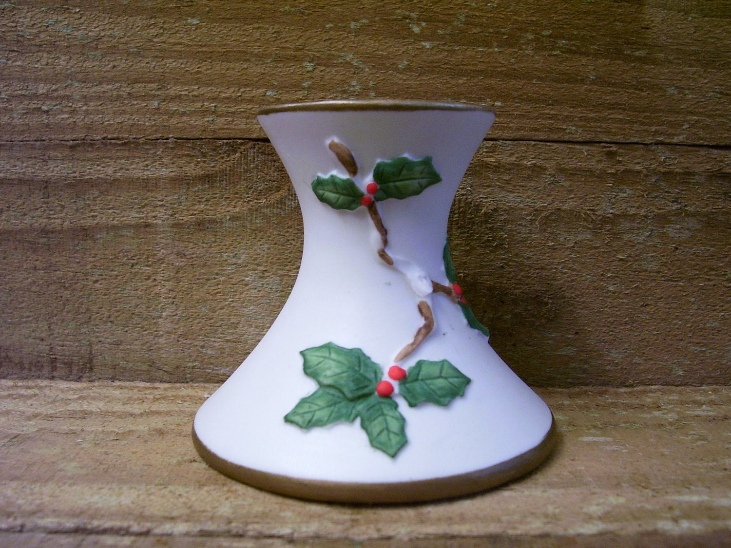 Lefton China Christmas Candle Holder 1986 Vintage
