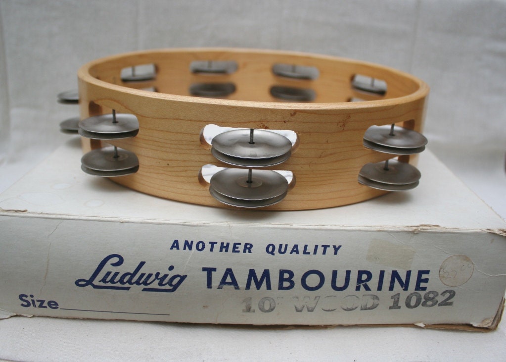 Ludwig Drums 10 Inch Wood Tambourine Vintage 1970s Collectible