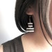 white and grey discs with grey beads earrings