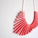 red sticks with frosted white beads necklace - FREE SHIPPING