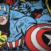 Captain America, Thor, Spiderman and The Hulk on Black with Red Blanket