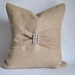 Burlap Pillow Cover Rhinestone Buckle Bling Sample Sale