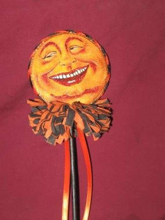 Vintage Style Halloween Party Rattle MAN in by ClearBrookHollow