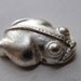 Silver Frog Pendant Bead - 23x17mm - Silver Leaf - Qty 1