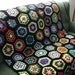 Handmade Crochet Multi-Colored Kaleidoscope Afghan With Black Edging 48 x 68 Free Shipping