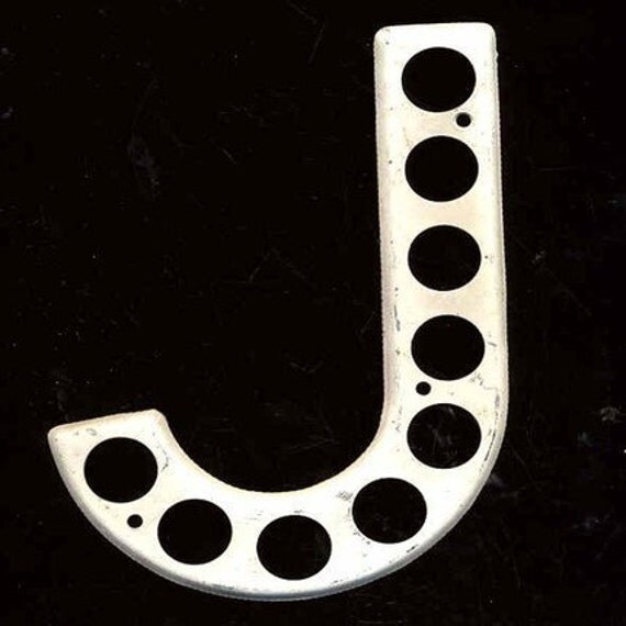 Vintage Metal Letter J