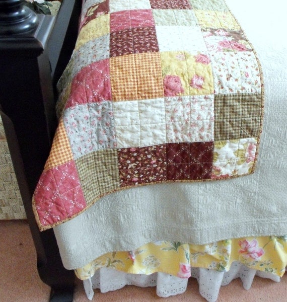 Handmade Quilted Bed Runner For Double or Queen Size Bed