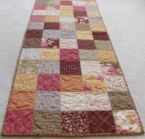 Handmade Quilted Bed Runner For Double or Queen Size Bed