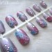 Holographic flower garden Japanese style deco nails