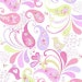 Purple and Green Paisley Bird Flannel, 1 Yard