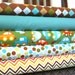 Ready Set Go By Ann Kelle for Robert Kaufman Lime Car Organic Cotton, Fat Quarter Yard Bundle, 5 Prints, 5 Fat Quarters Total.