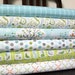 Green and Blue Boy Animal Fabric, Backyard Baby for Michael Miller, Fat Quarter Bundle, 6 Prints Total