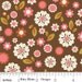 Brown and Pink Floral Flannel, Indian Summer By Zoe Pearn for Riley Blake, Floral Print in Brown Flannel, 1 Yard