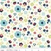 Blue and Red Floral Fabric, Dress Up Days For Riley Blake, Floral Print in Blue, 1 Yard