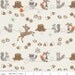 Fox and Raccoon FLANNEL Fabric, Fox Trails For Riley Blake, Friends Print in Cream Flannel, 1 yard