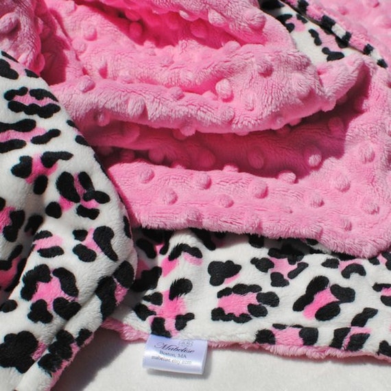 Items similar to Hot Pink and Cheetah Baby Blanket, Girl Bedding ...