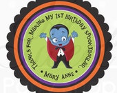 24 Halloween Favors Stickers Personalized - Dracula - Favor Sticker Labels - Halloween Decorations, Trick or Treat Il_170x135