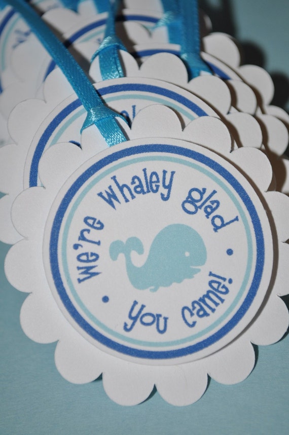 12 Whale Party Favor Tags - Baby Shower or Birthday Il_570xn