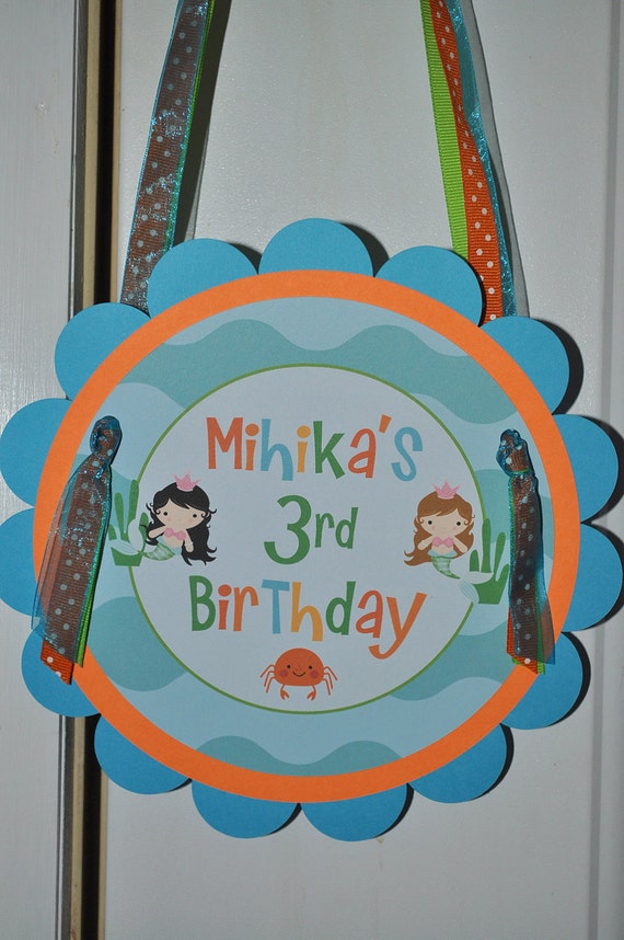 Happy Birthday Door Sign with Personalized Name - Under The Sea Il_570xn