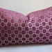 Velvet Pillow Cover / 12 x 20 / Geometric Pattern in Brilliant Magenta