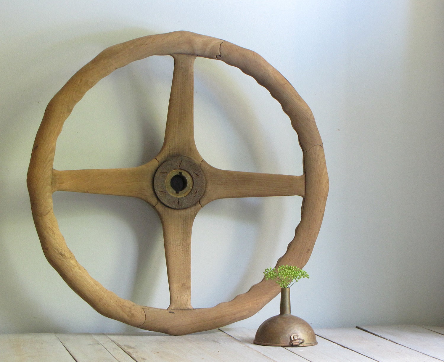 vintage wooden steering wheel model t