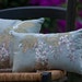 Aqua Pillows with Embroidery