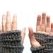 ON SALE Now 42 was 56 - crocheted fingerless gloves - brown bark - chunky - gadget bicycling - Ready Handmade by dslookkin on Etsy