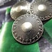 Metal Buttons - 10 Pieces Of Flat Cone Shape Crop Circles Pattern Gunmetal Buttons. 0.59 inch.