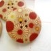 Warm Color Theme Daisy Silhouette Picture Nature Wood Buttons, 1.18 inch (6 in a set)