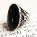 Black Stone Ring - 1970s Vintage Size 7 Ring / Midnight Vogue