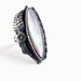 Sterling Silver Mother of Pearl Ring - Vintage Size 7 Native American Signed Statement Ring / Pale Pink
