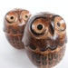 Owl Salt & Pepper Shakers - Vintage Ceramic Brown Owls Signed Viking / Cute Birds