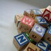 Vintage Wooden Alphabet Blocks Set of 27