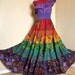 Rainbow Rhyme - Long Ethnic Bohemian Gown, Ooak African Maxi dress, Rainbow Summer dress, best fit sizes - S to L