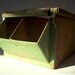 Reserved for Alan / Vintage Industrial Metal Hardware Bin with Divider / Painted Metal Bin / Storage Organization / Rusty Metal Bin