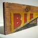 Vintage Wood Crate Board with Paper Label / BIF Brentwood Irrigated Farms / CA