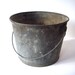 Vintage Metal Bucket with Handle / Distressed