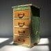 Vintage Inspired Painted Wood Cabinet with 4 Drawers / Upcycled Vintage Wood / Distressed