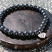 Hematite Yoga Bracelet with Lotus Flower Heart Charm