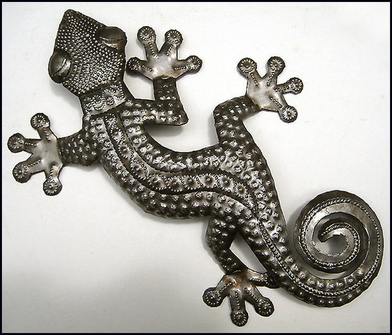 Gecko Metal Art Wall Decor Garden Art Recycled Steel