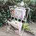 SALE - Magazine Rack, Iron, Standing, Foldable in Soft Cream color