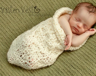 Wrinkly Crocheted Baby Cocoon 0-3 Months