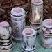 Wooden Candle Holders, UpCycled Furniture Legs, Shabby Distressed Pink Cottage Decor