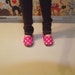 Pink with white polka dots slip on flats shoes for Pullip / obitsu