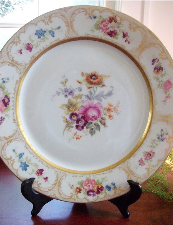 9 Antique William Guerin Limoges Plates with Individual Hand