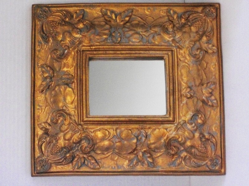 VINTAGE GOLD Mirror Frame Plaster and Resin Relief