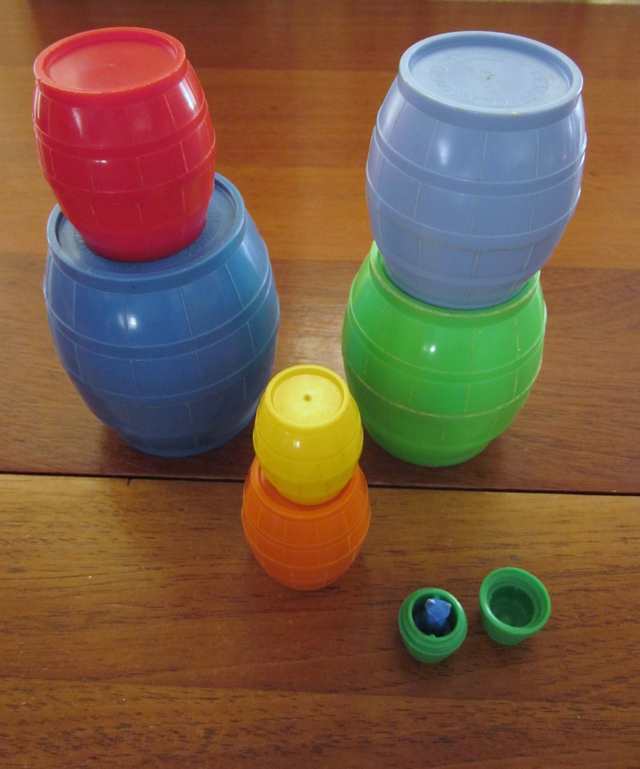 Vintage Kittie in the Kegs Nesting Toy Nesting Barrels in